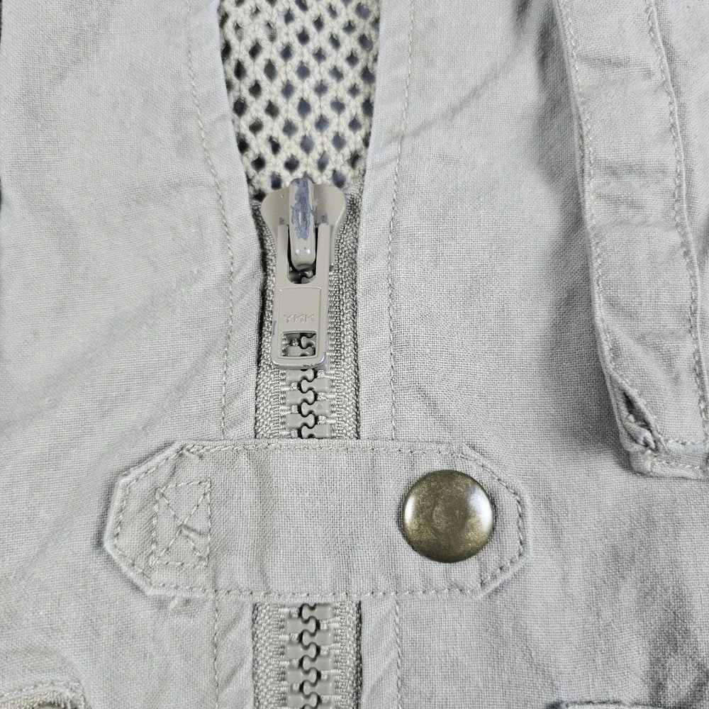 Vintage Banana Republic Safari Travel Vest Mens Medium Beige Tan Hiking Fishing